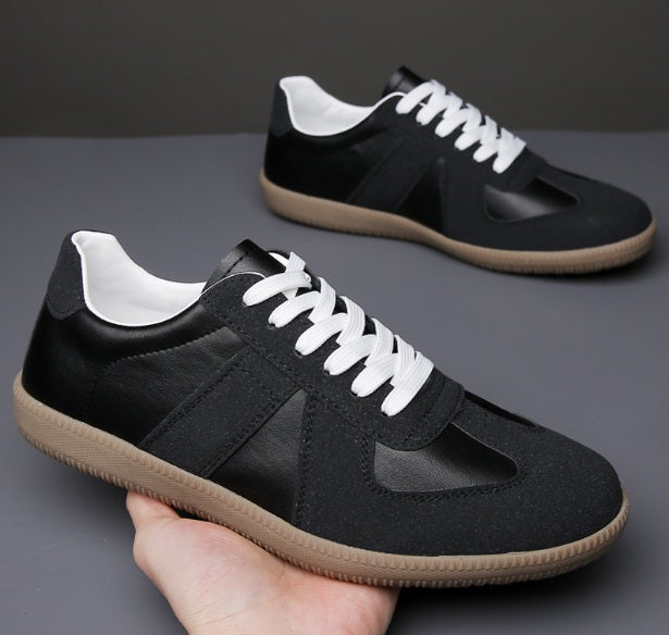 Vintage Leather Suede-Panel Sneakers