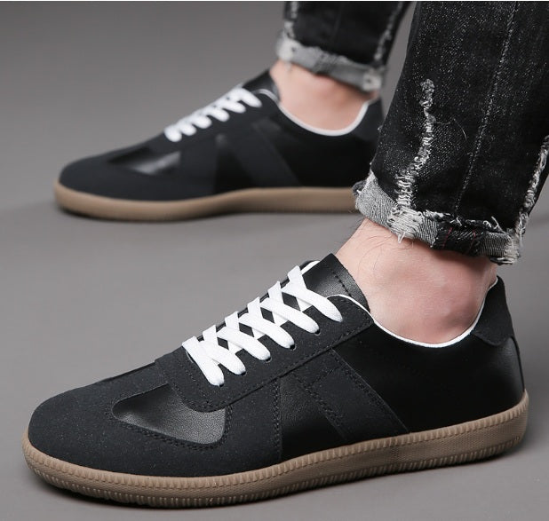 Vintage Leather Suede-Panel Sneakers