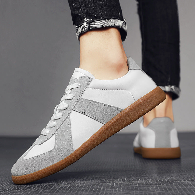 Vintage Leather Suede-Panel Sneakers