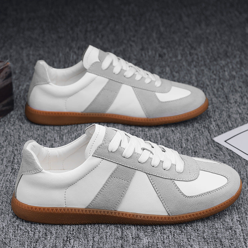 Vintage Leather Suede-Panel Sneakers