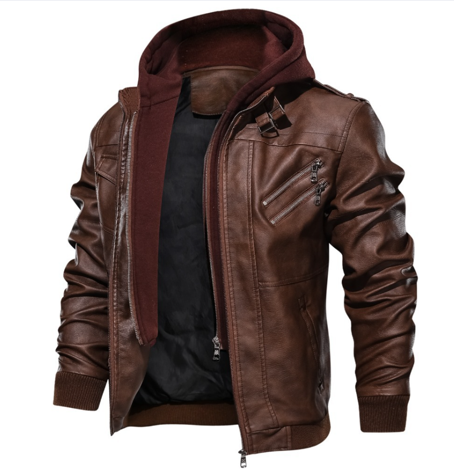 Storm Hoodie Leather Jacket