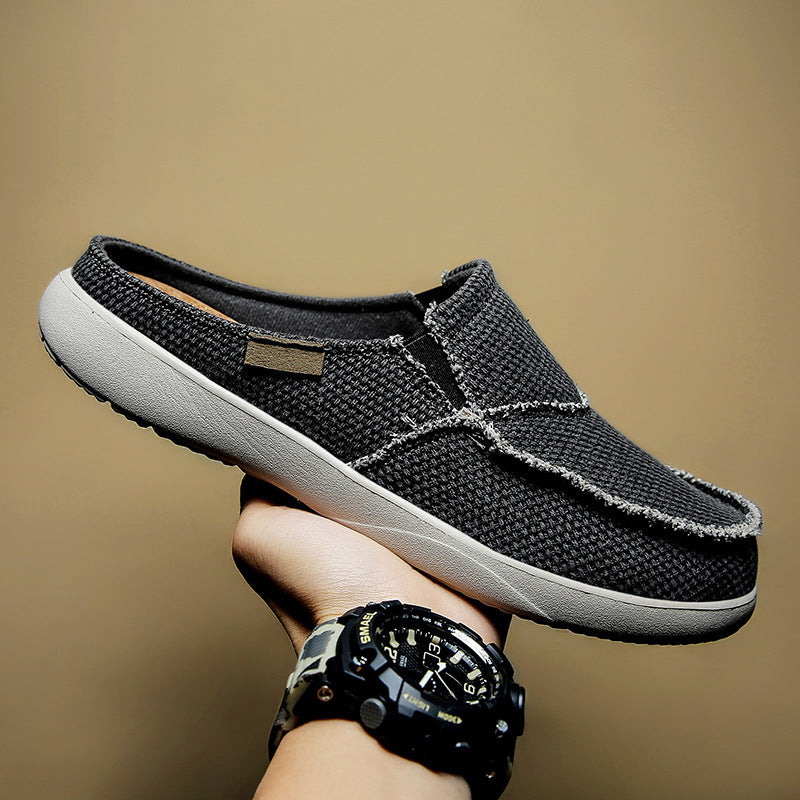 Canvas Backless Slip-On Moccasin