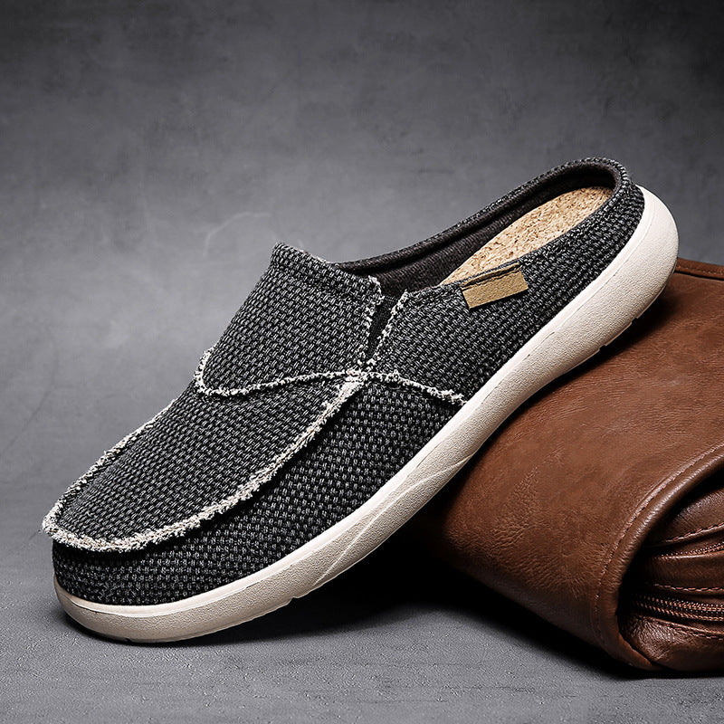 Canvas Backless Slip-On Moccasin