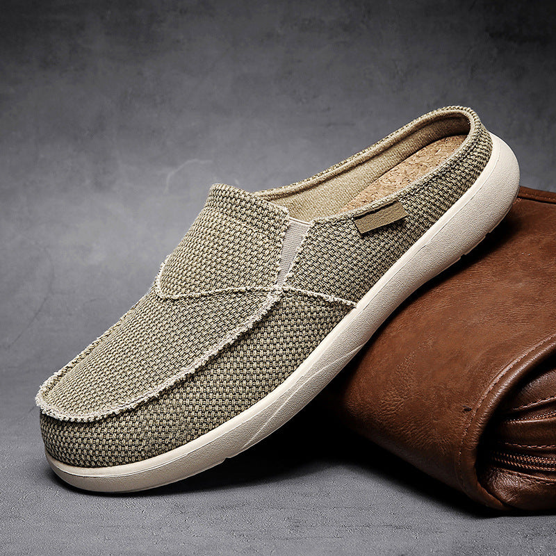 Canvas Backless Slip-On Moccasin