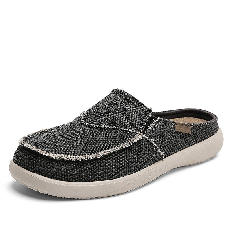 Canvas Backless Slip-On Moccasin