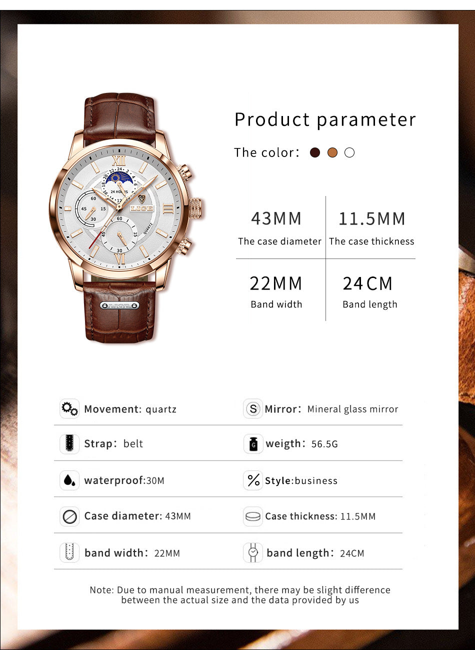 LIGE Classic Watch (Waterproof)