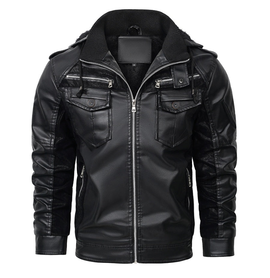 Nomad Adventure Hoodie Leather Jacket