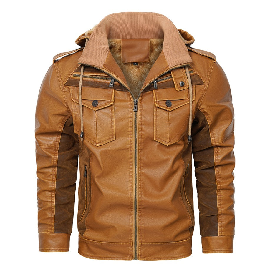 Nomad Adventure Hoodie Leather Jacket