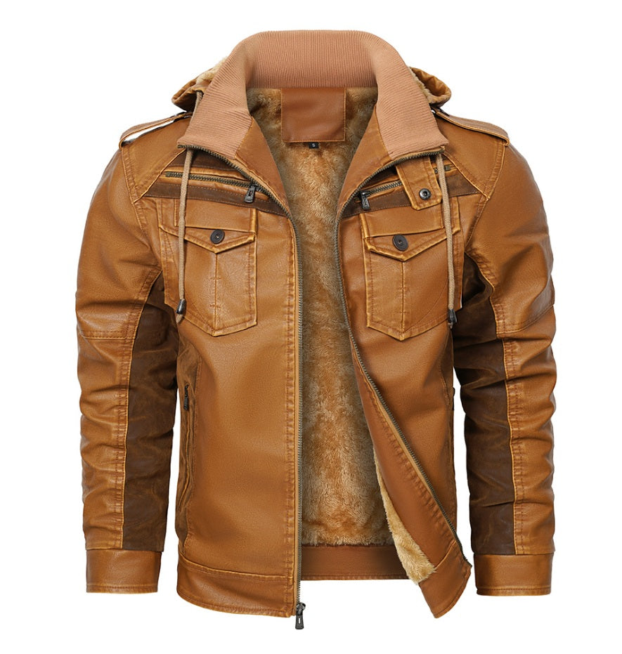 Nomad Adventure Hoodie Leather Jacket