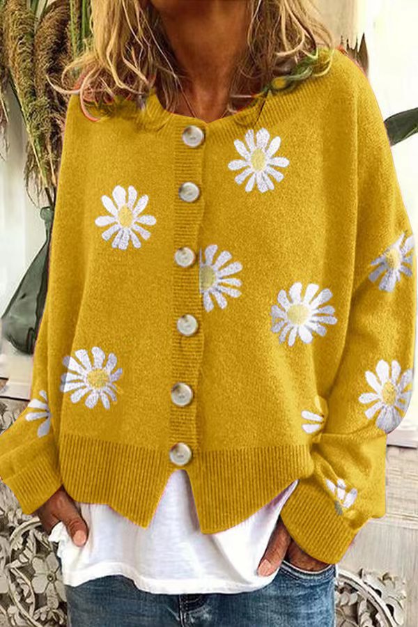 Relaxed Fit Daisy Cardigan