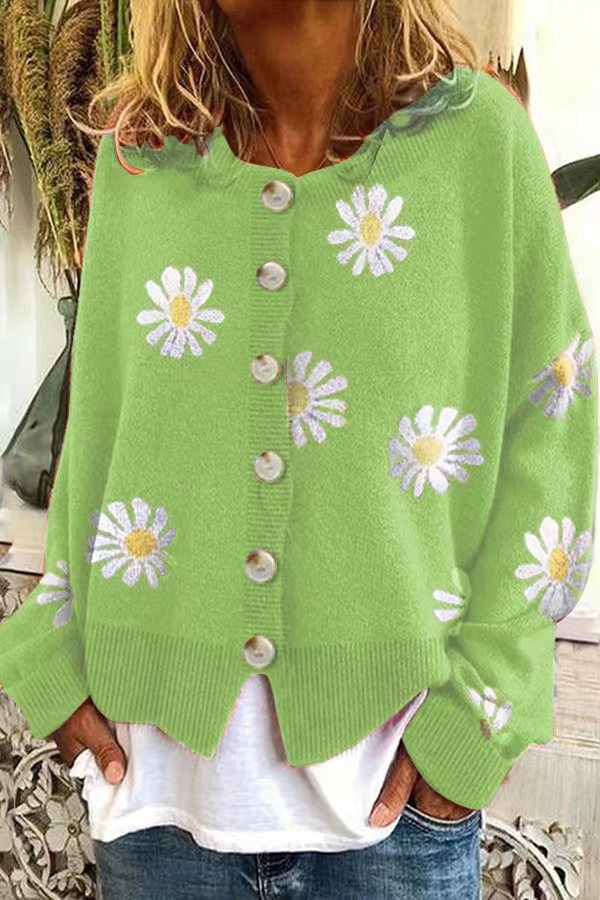 Relaxed Fit Daisy Cardigan