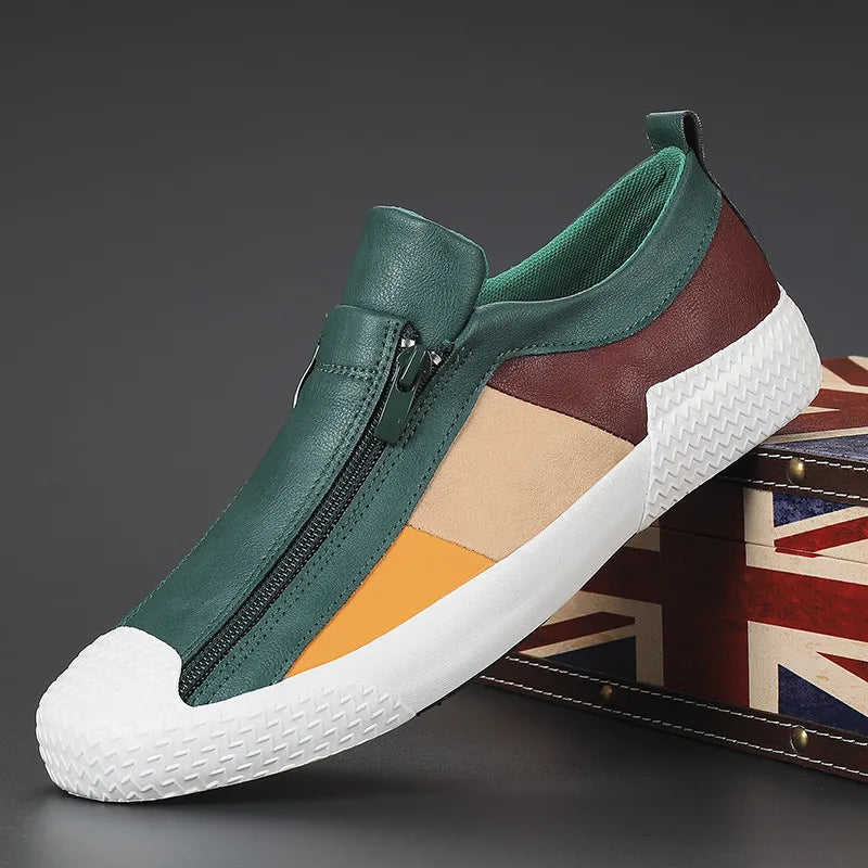 Casual Slip-On Leather Sneakers