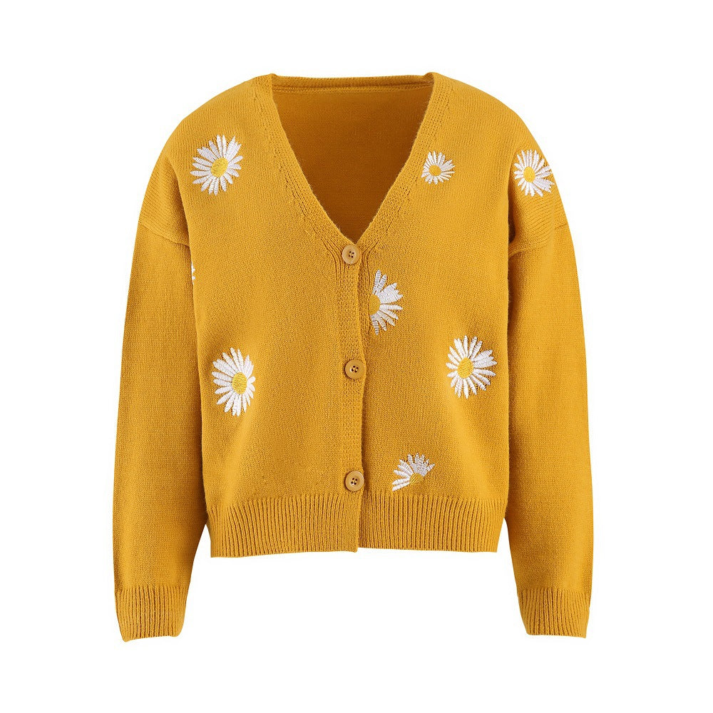 Soft Spring Daisy Cardigan