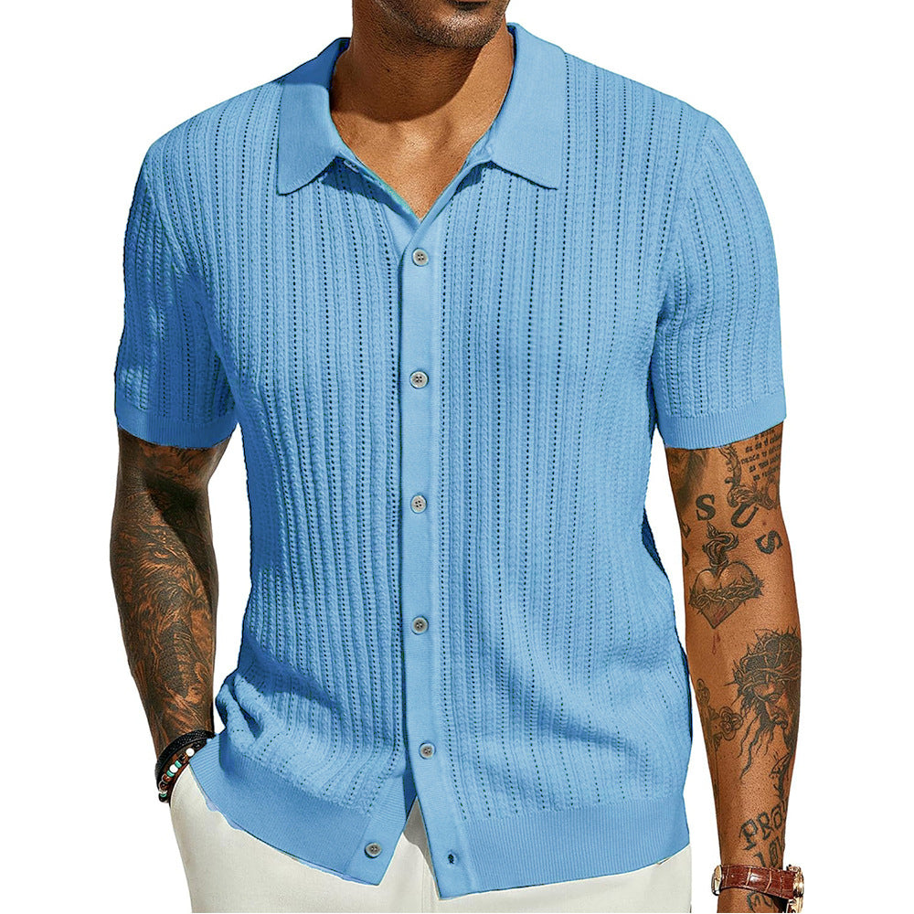 Textured Knit Polo Shirt