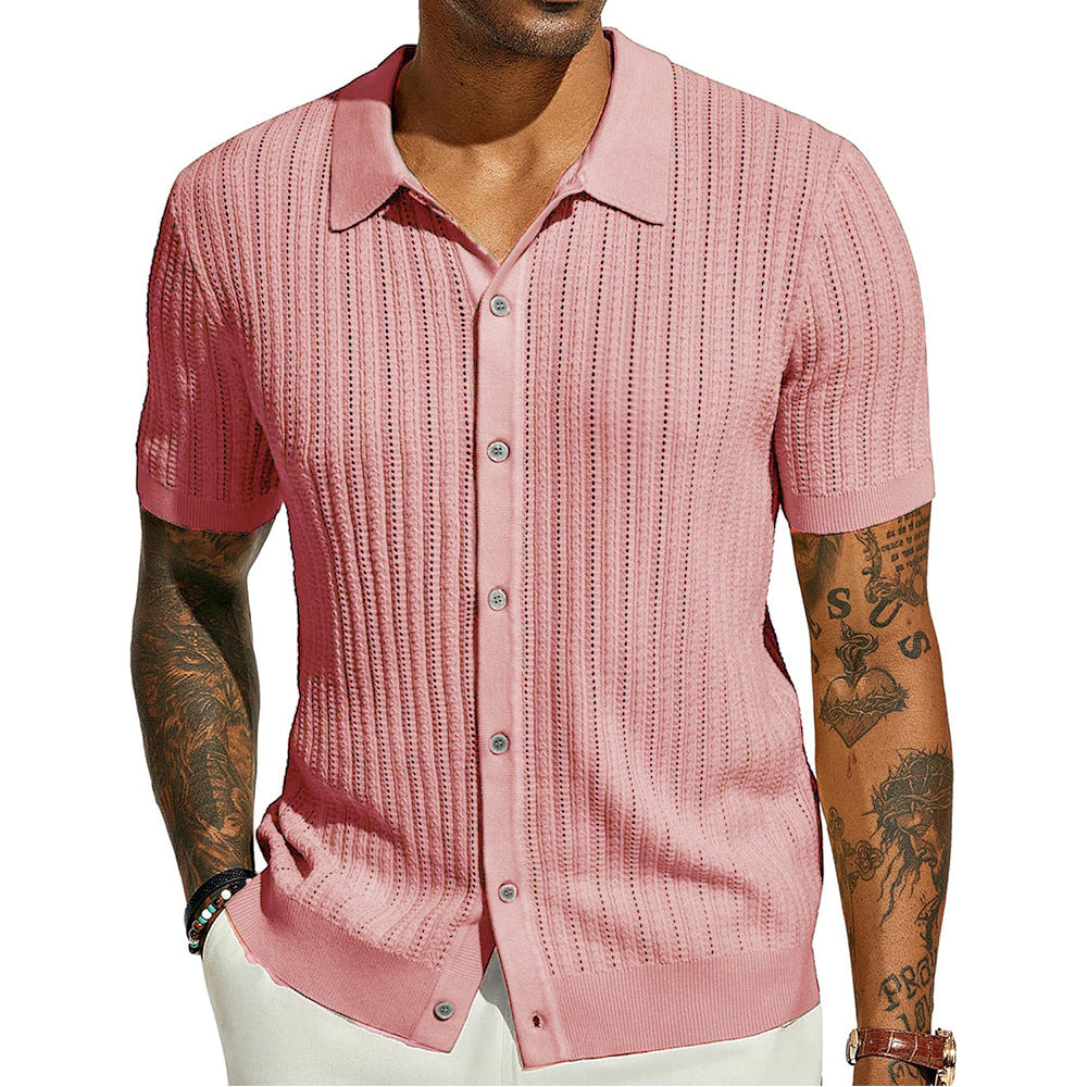 Textured Knit Polo Shirt