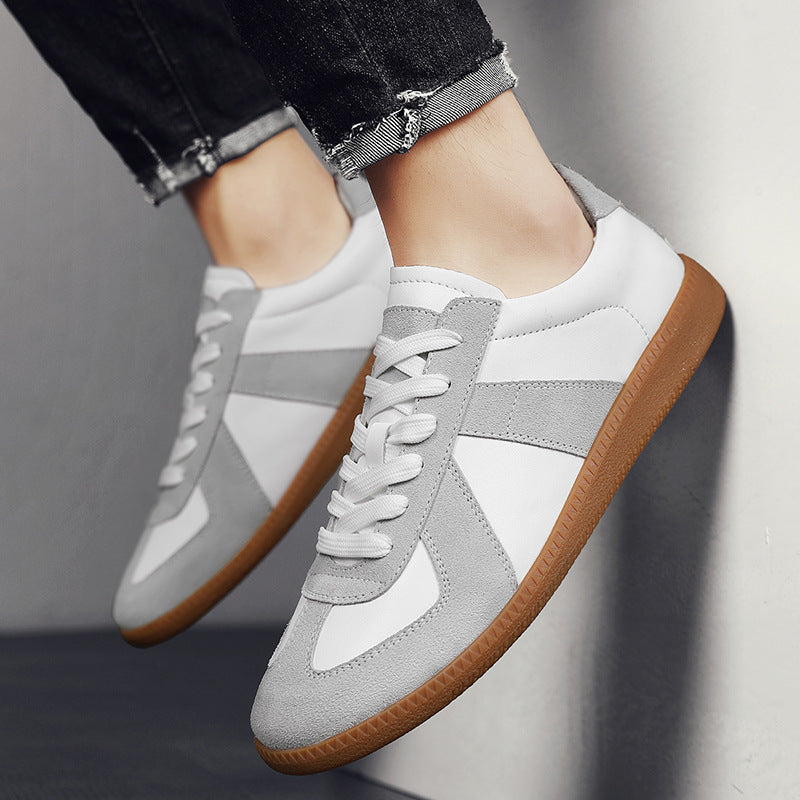 Vintage Leather Suede-Panel Sneakers