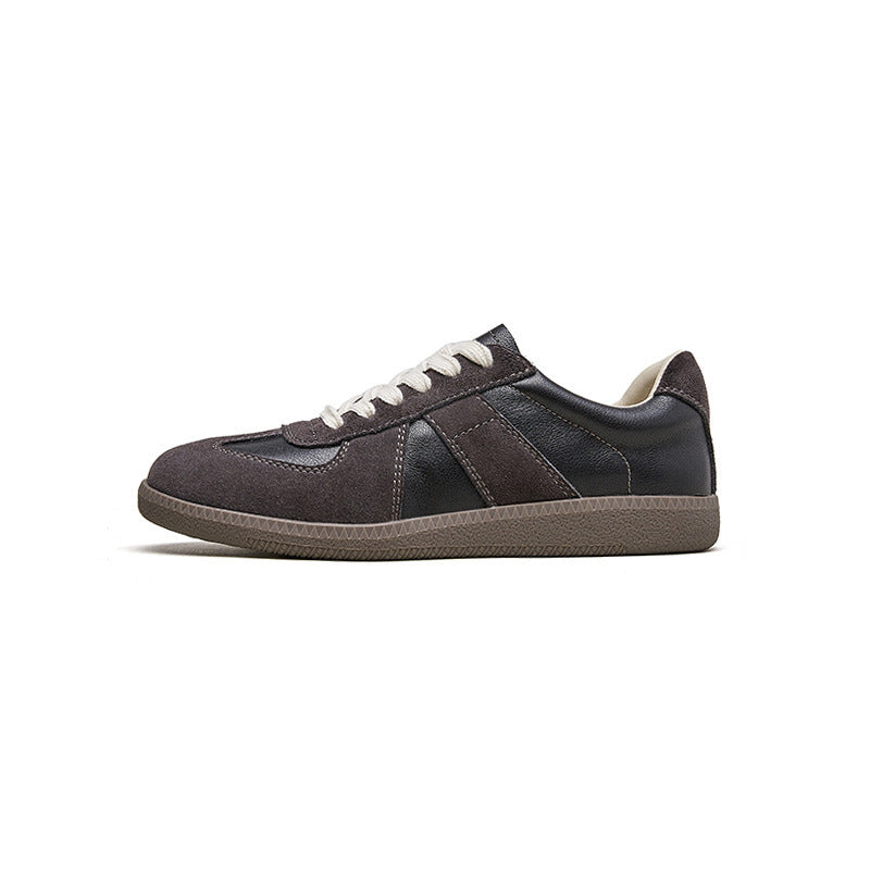 Vintage Leather Suede-Panel Sneakers