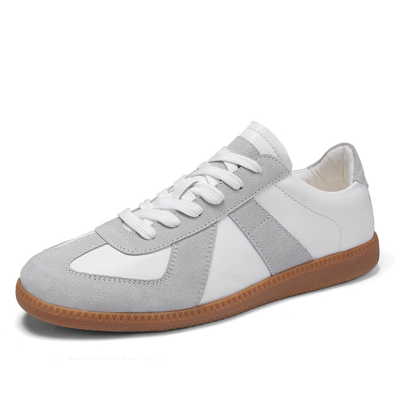 Vintage Leather Suede-Panel Sneakers