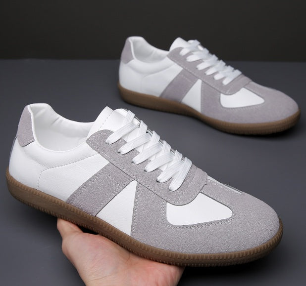 Vintage Leather Suede-Panel Sneakers