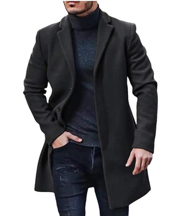 Elegant Three-Button Long Coat