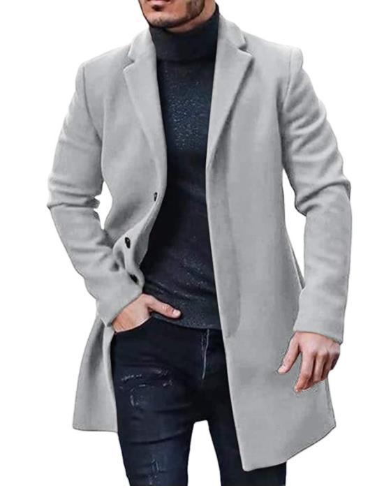 Elegant Three-Button Long Coat