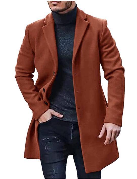 Elegant Three-Button Long Coat