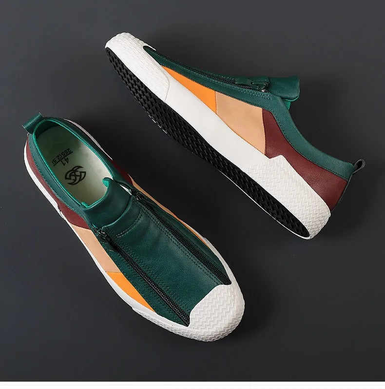 Casual Slip-On Leather Sneakers