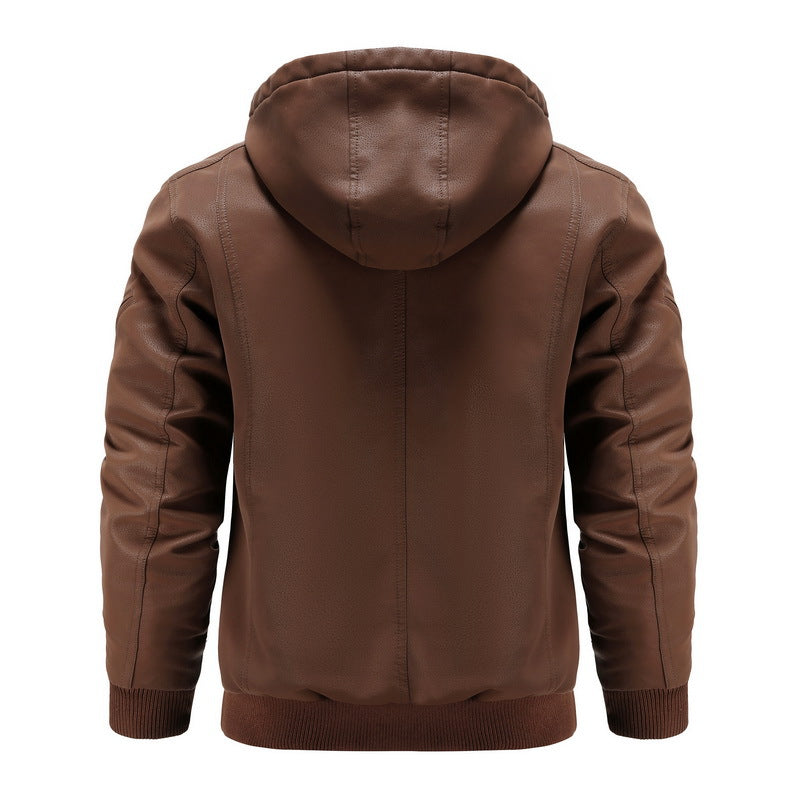 Hoodie Leather Jacket