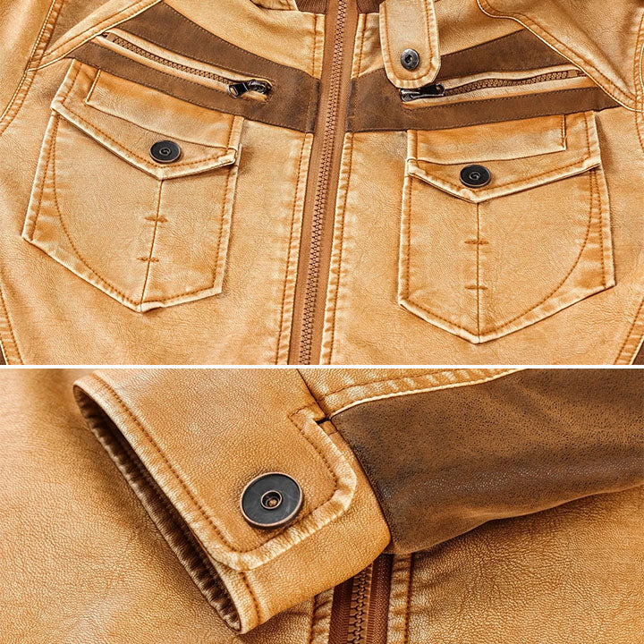 Nomad Adventure Hoodie Leather Jacket