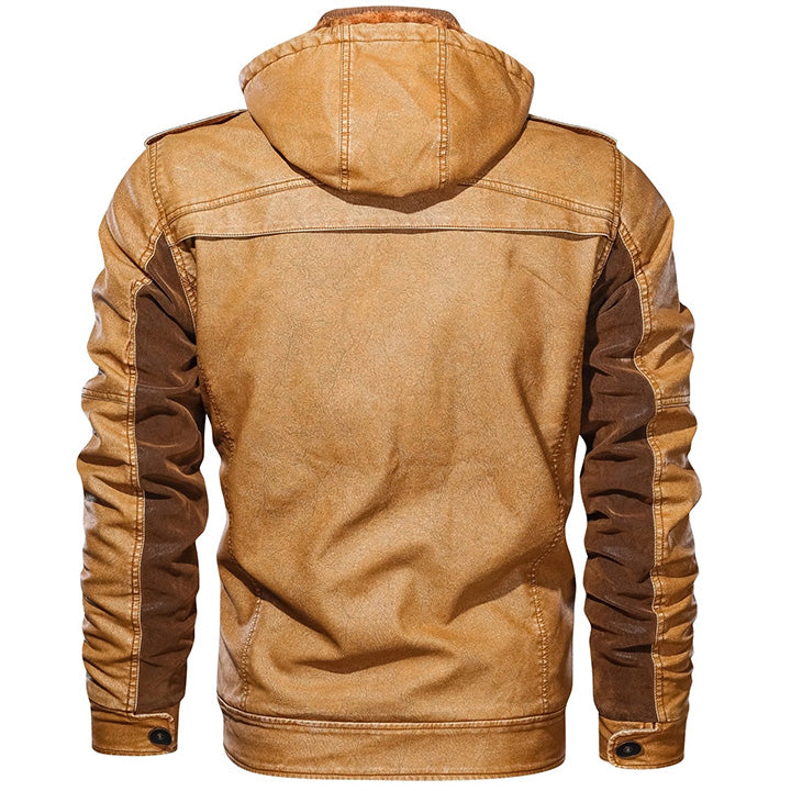 Nomad Adventure Hoodie Leather Jacket